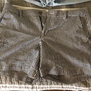 Blue and white striped shorts